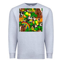 Heather Grey St. Patrick's Day Horse With Balloons Premium Sweatshirt - FaDigitalArtStudio