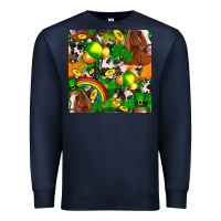 Navy St. Patrick's Day Horse With Balloons Premium Sweatshirt - FaDigitalArtStudio