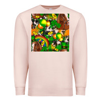Pale Pink St. Patrick's Day Horse With Balloons Premium Sweatshirt - FaDigitalArtStudio