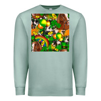 Seafoam St. Patrick's Day Horse With Balloons Premium Sweatshirt - FaDigitalArtStudio