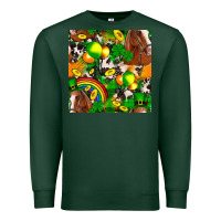Sports Green St. Patrick's Day Horse With Balloons Premium Sweatshirt - FaDigitalArtStudio
