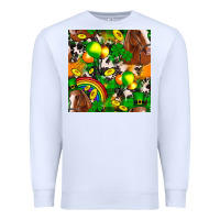 White St. Patrick's Day Horse With Balloons Premium Sweatshirt - FaDigitalArtStudio