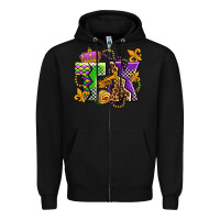 Black texas mardi gras olivia Zipper Hoodie - OliviaCreatesArt