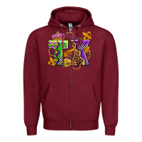 Burgundy texas mardi gras olivia Zipper Hoodie - OliviaCreatesArt