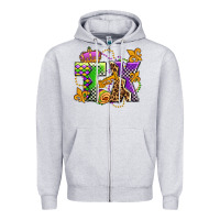 Heather Grey texas mardi gras olivia Zipper Hoodie - OliviaCreatesArt