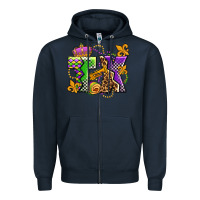 Navy texas mardi gras olivia Zipper Hoodie - OliviaCreatesArt