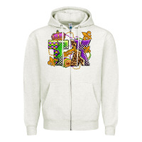 Oatmeal Heather texas mardi gras olivia Zipper Hoodie - OliviaCreatesArt