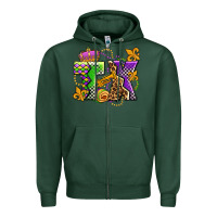 Sports Green texas mardi gras olivia Zipper Hoodie - OliviaCreatesArt