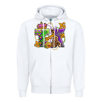 White texas mardi gras olivia Zipper Hoodie - OliviaCreatesArt