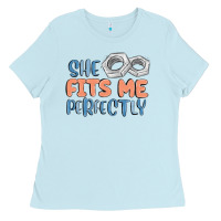 Baby Blue she fits me perfectly Ladies Tee - MaliasSmallBusiness