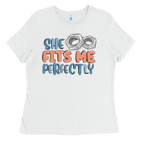 White she fits me perfectly Ladies Tee - MaliasSmallBusiness