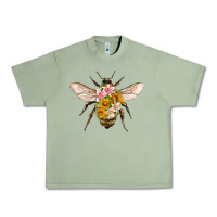 Oil Green bee with flowers Urban Heavy Tee - Artiststas