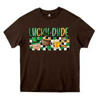 Chocolate Brown lucky dude Heavy Core Tee - MaliasSmallBusiness