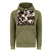 Vintage Olive leopard cowhide background Vintage Hoodie - RanaPortraitStore