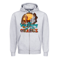 Heather Grey something in the orange olivia Zipper Hoodie - OliviaCreatesArt