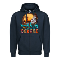 Navy something in the orange olivia Zipper Hoodie - OliviaCreatesArt