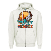Oatmeal Heather something in the orange olivia Zipper Hoodie - OliviaCreatesArt