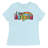 Baby Blue i am enough lgbt Ladies Tee - MaliasSmallBusiness