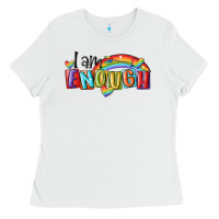 White i am enough lgbt Ladies Tee - MaliasSmallBusiness