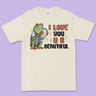 I Love You U R Beautiful Frog Premium Tee Designed By Maliassmallbusiness