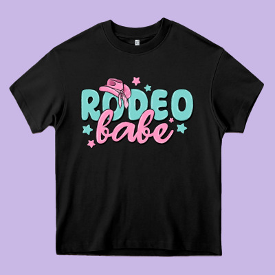 Rodeo Babe Heavy Core Tee Designed By Maliassmallbusiness