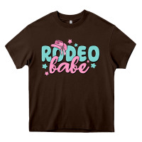 Chocolate Brown rodeo babe Heavy Core Tee - MaliasSmallBusiness