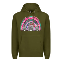 Army Green Easter bunny rainbow Premium Hoodie - OliviaCreatesArt