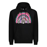Black Easter bunny rainbow Premium Hoodie - OliviaCreatesArt