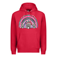 Cardinal Easter bunny rainbow Premium Hoodie - OliviaCreatesArt