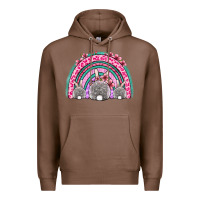 Chestnut Easter bunny rainbow Premium Hoodie - OliviaCreatesArt