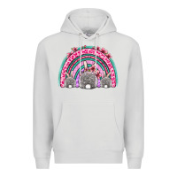 Dove Grey Easter bunny rainbow Premium Hoodie - OliviaCreatesArt