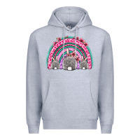 Heather Grey Easter bunny rainbow Premium Hoodie - OliviaCreatesArt