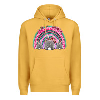 Mustard Easter bunny rainbow Premium Hoodie - OliviaCreatesArt