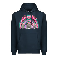 Navy Easter bunny rainbow Premium Hoodie - OliviaCreatesArt