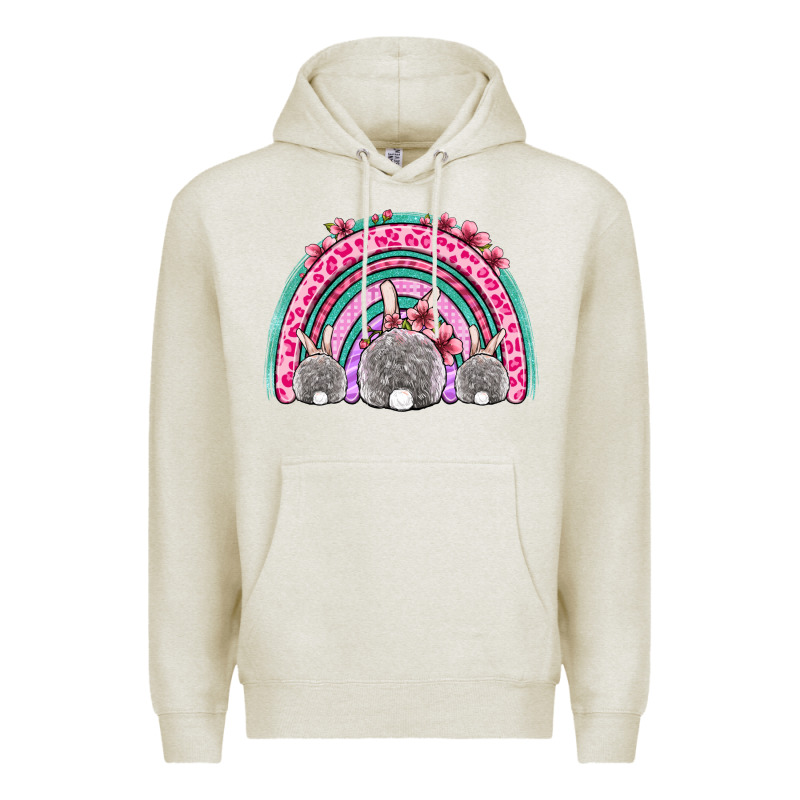 Easter Bunny Rainbow Premium Hoodie by OliviaCreatesArt | Teevron