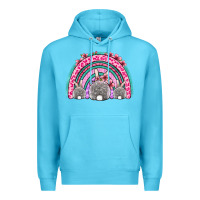 Ocean Blue Easter bunny rainbow Premium Hoodie - OliviaCreatesArt