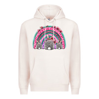 Pale Pink Easter bunny rainbow Premium Hoodie - OliviaCreatesArt