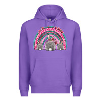 Purple Easter bunny rainbow Premium Hoodie - OliviaCreatesArt