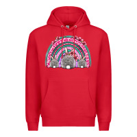 Red Easter bunny rainbow Premium Hoodie - OliviaCreatesArt