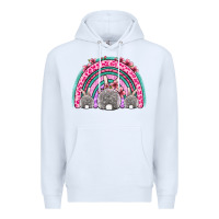 White Easter bunny rainbow Premium Hoodie - OliviaCreatesArt