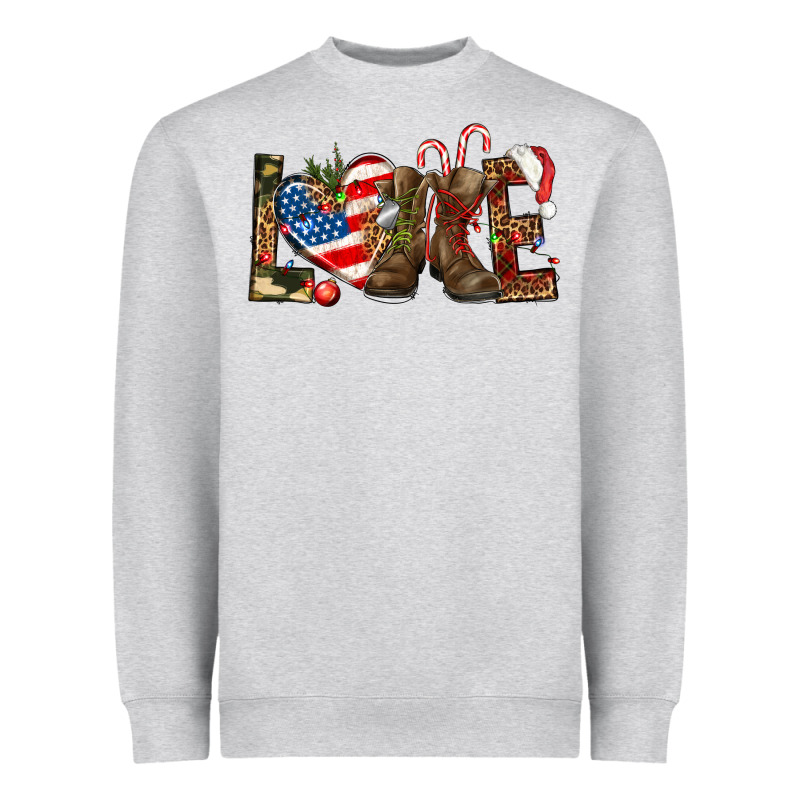 Army Christmas Love 4th Of July Heavyweight Sweatshirt by HowdyJamesFarm | Teevron