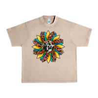 French Oak sunflower cowhide leopard Urban Heavy Tee - Artiststas
