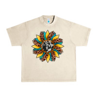 Sandshell sunflower cowhide leopard Urban Heavy Tee - Artiststas