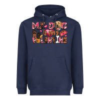 Navy my dog is my valentine Heavyweight Hoodie - FaDigitalArtStudio