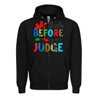 Black think before you judge Zipper Hoodie - OliviaCreatesArt