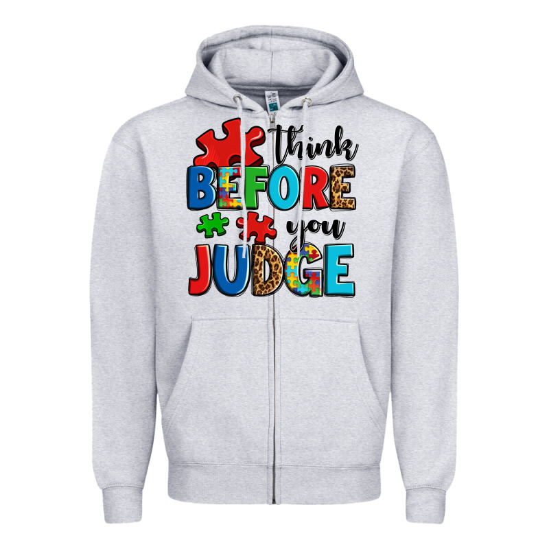 Think Before You Judge Zipper Hoodie by OliviaCreatesArt | Teevron