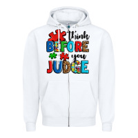 White think before you judge Zipper Hoodie - OliviaCreatesArt