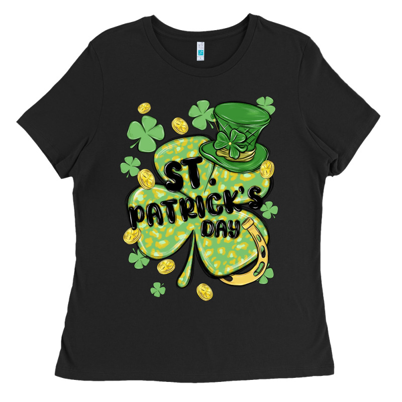 St. Patrick's Day Shamrock Ladies Tee by MaliasSmallBusiness | Teevron