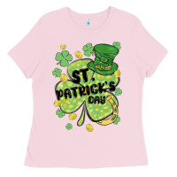 Bubblegum Pink st. patrick's day shamrock Ladies Tee - MaliasSmallBusiness