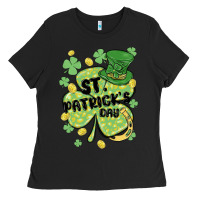 Black st. patrick's day shamrock Ladies Tee - MaliasSmallBusiness